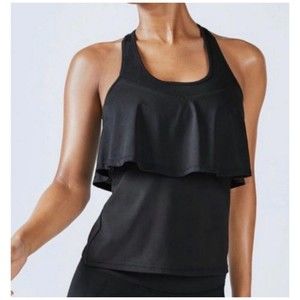 FABLETICS Ashlyn Black Round Neck Tank Top